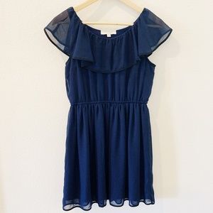 Olive & Oak Blue Butterfly Sleeve Dress